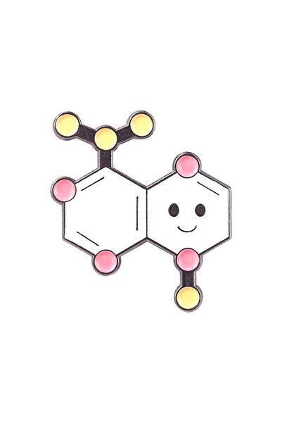 Choice دبابيس مطلية بالمينا على شكل بنية جزيئية كيميائية من النمط 6، دبابيس خ...
