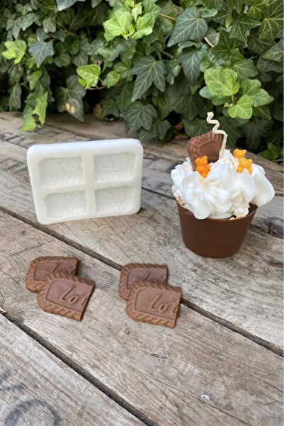 rufus concept Lotus Bisküvi Yarım Dörtlü Mum Kalıbı (SİLİKON) (1 ADET)