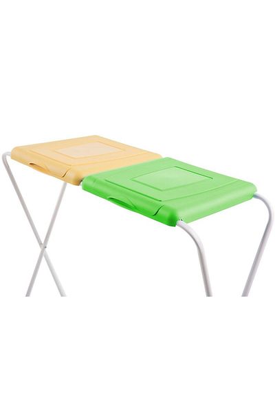 JOTTA Garbage bag holder, selective collection, 2 compartments, yellow-green, Flipo