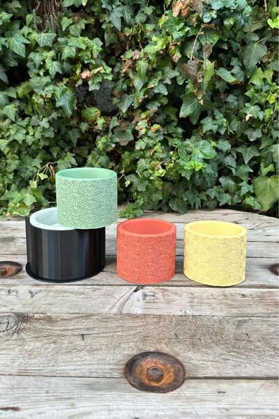 rufus concept Çizgi Desenli Dairesel Silikon Kap Kalıbı (100X80MM)(KASNAKLI)( 1 Adet )