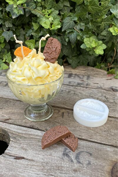 rufus concept Kurabiye Yarım İkili Mum Kalıbı (Silikon) (1 Adet)