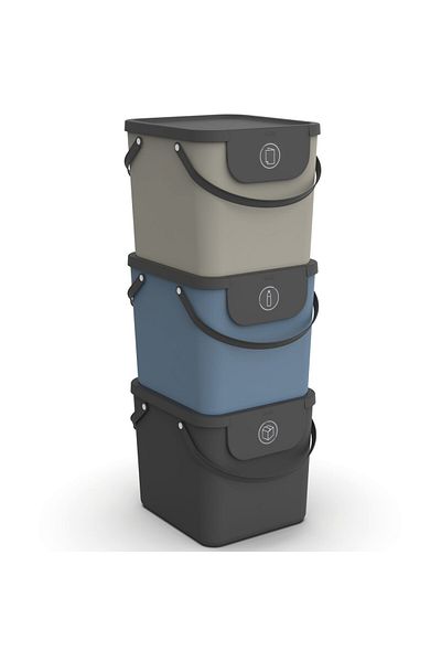 Rotho Selective waste bin 40L, blue, Albula