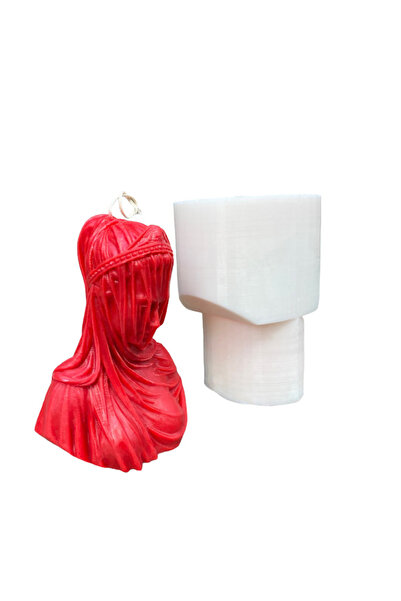 rufus concept Duvaklı Meryem Mum Kalıbı ( Silikon ) 1 Adet