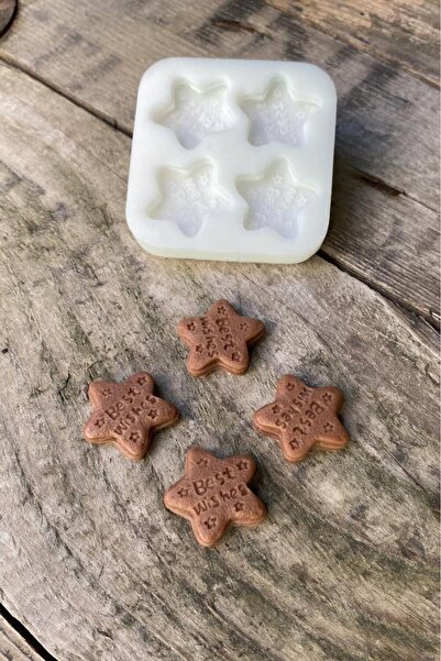 rufus concept Yıldız Bisküvi Dörtlü Mum Kalıbı (SİLİKON) (1 ADET)