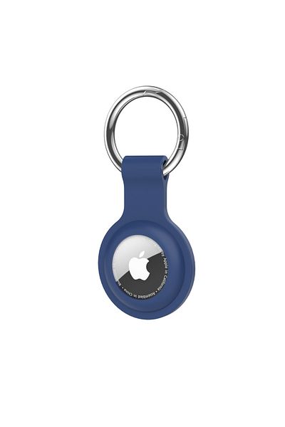 Choice سلسلة مفاتيح زرقاء اللون لجهاز Apple AirTag، غطاء حماية من السيليكون، سلسلة مفاتيح، حلقة مضادة للفقد، ملحقات AirTags