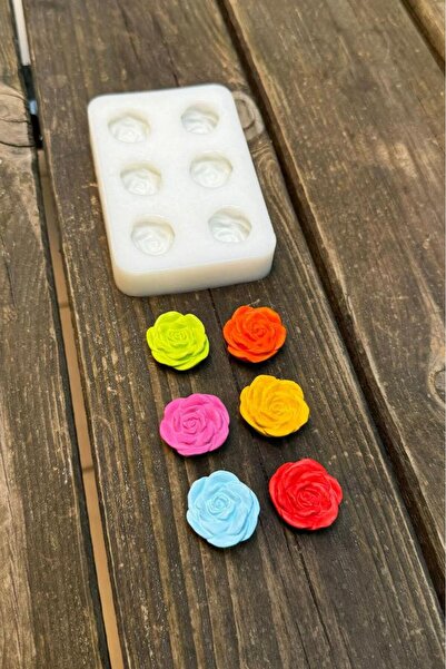 rufus concept Gül Açmış Altılı Silikon Mum Kalıbı