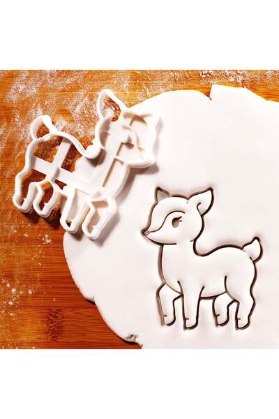 Hobist قالب كوكيز لطيف على شكل غزال صغير وقالب لب السكر