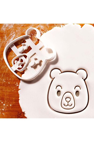 Hobist قالب بسكويت على شكل رأس دب لطيف وقالب لب السكر