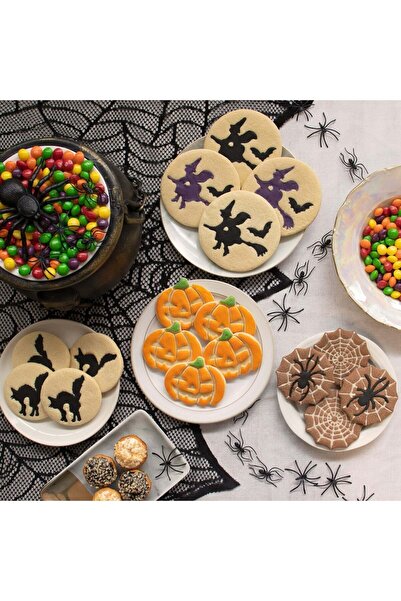 Hobist مجموعة قوالب البسكويت الثلاثية للقطط والقرع الساحرة للهالوين ومجموعة ق...