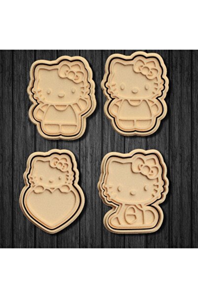 Hobist Hello Kitty Kurabiye Kalıbı Kesici Şekillendirici 4lü Set