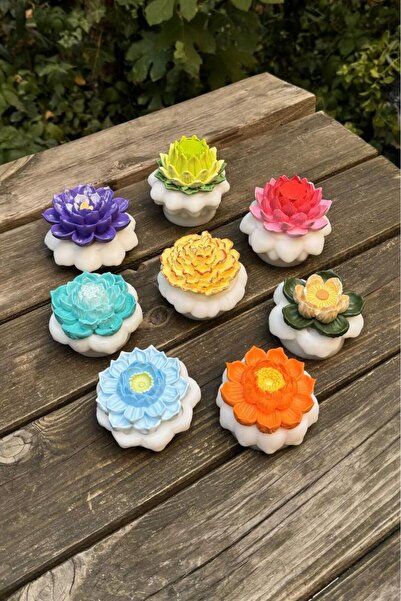 rufus concept Lotus Çiçek Sekizli Silikon Mum Kalıp Seti