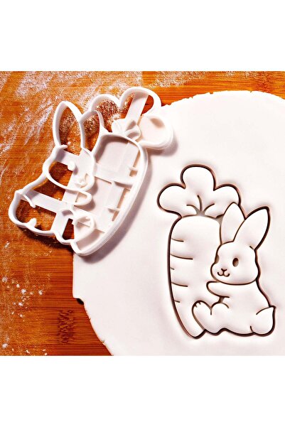 Hobist قالب بسكويت أرنب لطيف مع جزرة وقالب لب السكر