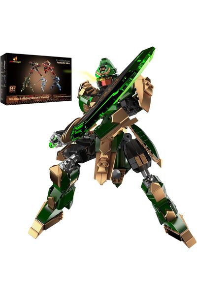 JMBricklayer Mecha Robot Yapı Taşları, Guan Yu Savaşçı Kahraman Model Seti