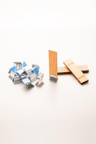 rufus concept Ahşap Mum Fitili + Yapışkanlı Sehpa - 20 Adet ( 20mm x 75mm x 0,5mm )