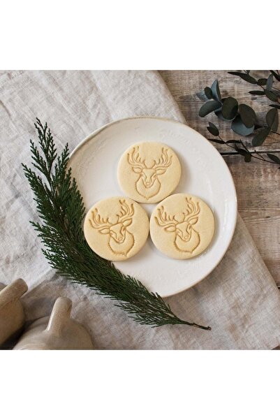 Hobist قالب كوكي دائري على شكل غزال وقالب لب السكر