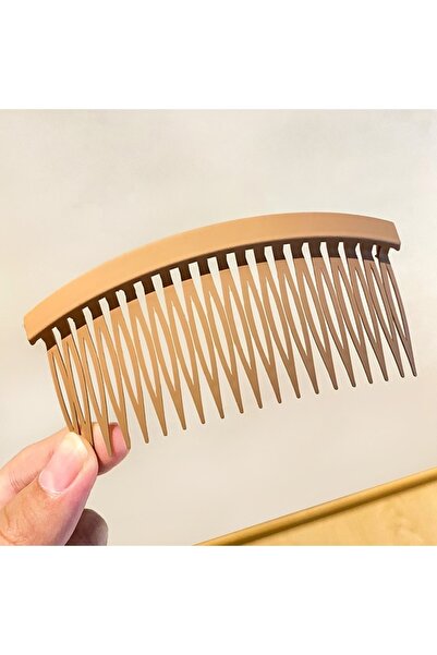 Choice مشط شعر نسائي أنيق بلون الكاكي مع دبوس شعر كبير وبسيط مع غرة ثابتة ورب...