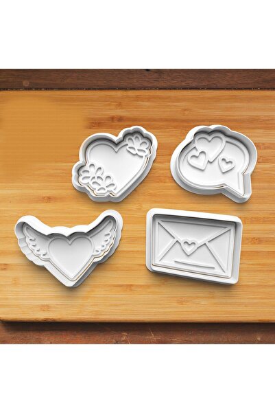 Hobist قالب كوكي لعيد الحب على شكل قلب وأجنحة على شكل قلب وقالب لب السكر