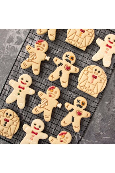 Hobist قالب كوكي رجل الزنجبيل مكون من أربع قطع ومجموعة قوالب لب السكر