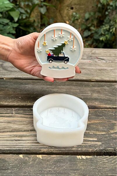 rufus concept 2D Kar Küresi Kamyon Desenli Silikon Mum Kalıbı