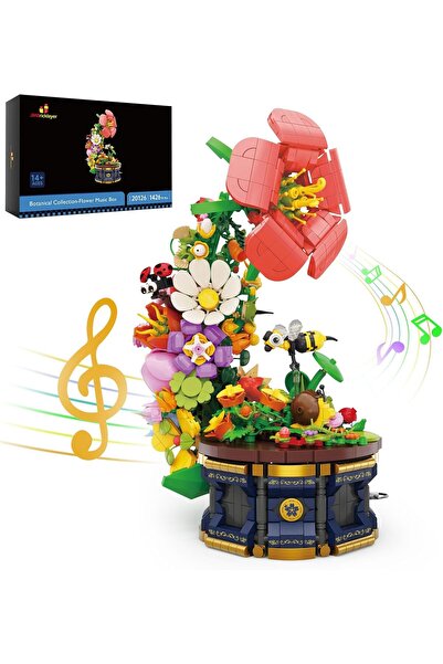 JMBricklayer Çiçek Müzik Kutusu Seti, Botanik Koleksiyonlu Dekoratif Yapı ve ...