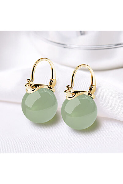 Choice A2 Ancient Style Jade Bead Earrings Gentle Fashion Temperament Ear Buc...