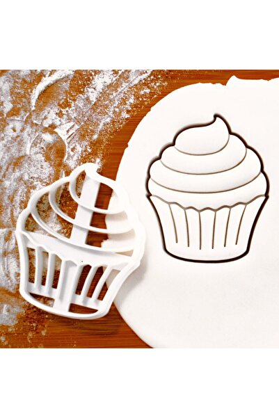 Hobist قالب كوكي منقوش على شكل كوب كيك - قالب لب السكر