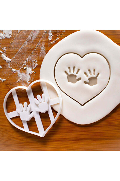 Hobist بصمة يد الطفل في قالب كوكيز القلب وقالب لب السكر