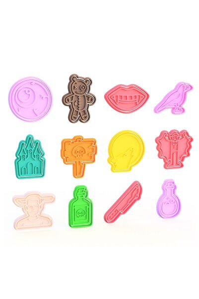 Hobist مجموعة قوالب بسكويت الهالوين 12 نمطًا مختلفًا