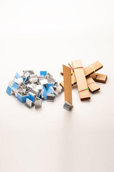 rufus concept Ahşap Mum Fitili + Yapışkanlı Sehpa - 40 Adet ( 20mm x 100mm x ...