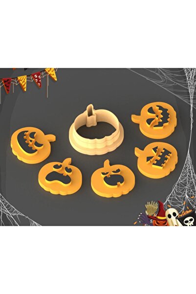 Hobist قالب كوكي الهالوين للهالوين، 5 نماذج مختلفة، قالب لب السكر مع قواطع، 5 سم