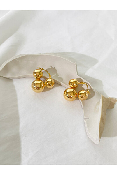 Choice gold Peri'sbox Chunky Gold Silver Plated Triple Ball Hoop Earrings Fem...