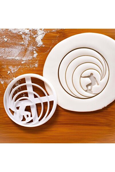 Hobist قالب بسكويت رياضي لركوب الأمواج وقالب لب السكر باللون الأبيض