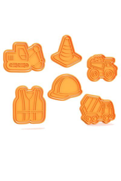 Hobist قالب كوكي بغطاء شاحنة بطابع البناء وقالب لب السكر 6 أنماط مختلفة