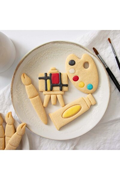 Hobist مجموعة رسام مكونة من أربعة قطع، قالب كوكيز وقالب لب السكر، فرشاة طلاء ...