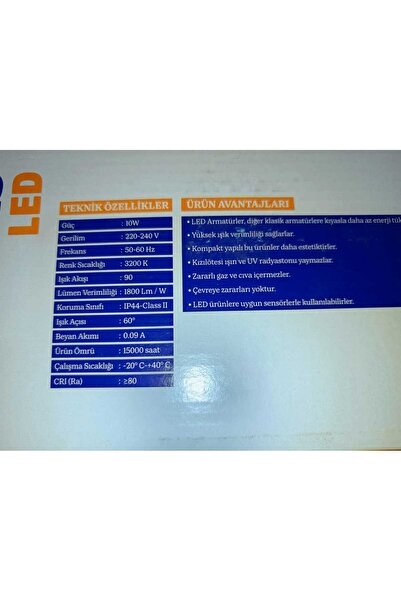 AC ledmaks Siyah Led Yarım Ay Aplik 6500K (Beyaz Işık)