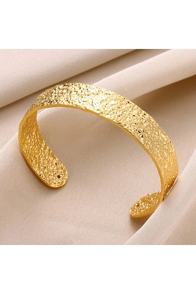 Choice B1577G Exquisite Classic Bump Pattern Openning Bangles Bracelet For Women Cuff Bracelet Gold Color S