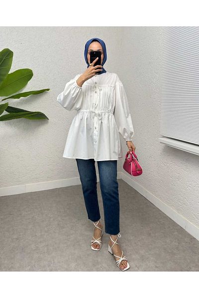 MODA VEDAT Gathered Lace Tunic