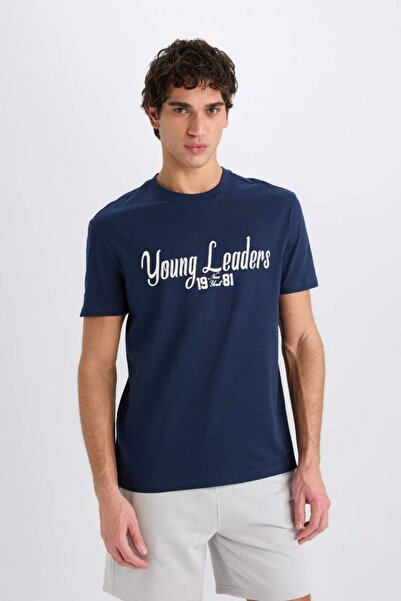 DeFacto Ανδρικό T-Shirt Navy Blue E0593AX/NV147