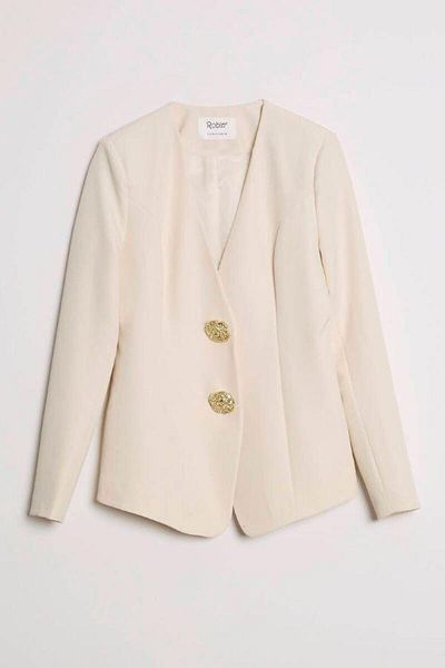 Robin Gold Button Jacket and Trousers Stone