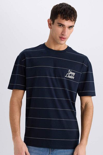 DeFacto Ανδρικό μπλουζάκι Navy Blue E0592ax/nv253