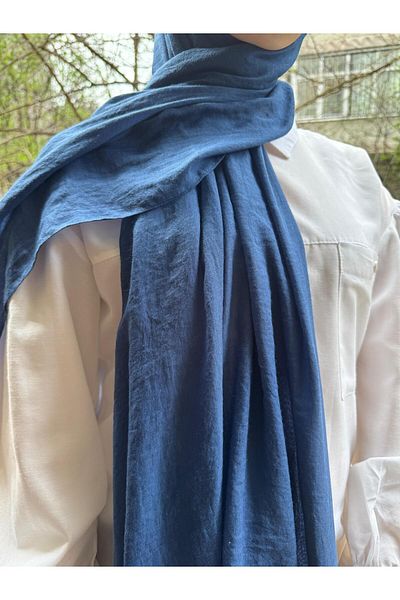 shalby Hijab Bumbac Crash Shawl Indigo