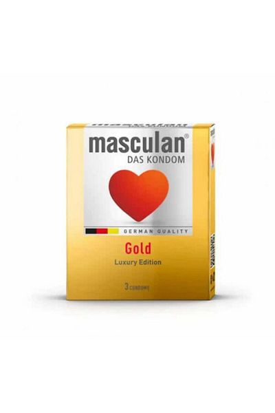 Masculan Condoms 3 Pcs Gold 0936 --- Musculan Condoms 3 Pcs Gold