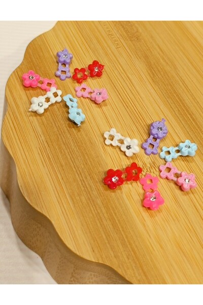 Monalisa Home 14 Adet Lüks Figürlü Renkli Küçük Saç Örgü Süs Toka