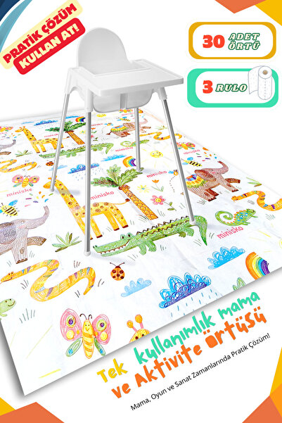 Minişko Mama Sandalyesi Altı Ve Aktivite Örtüsü | Bebek Alt Örtüsü | Kullan A...