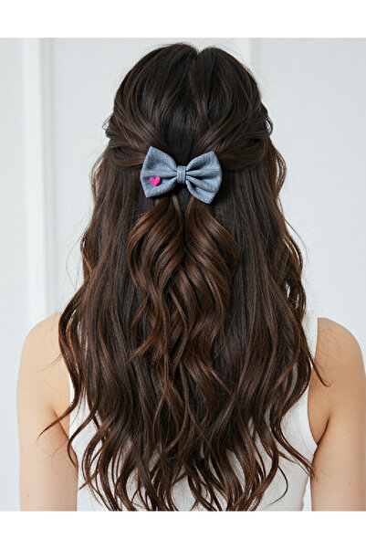 Nuasya Heart embroidered linen gray automatic buckle