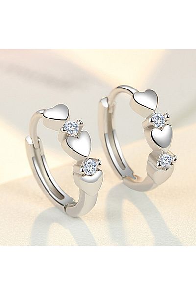 Choice E367 Huitan Cute Heart Small Hoop Earrings Women 3 Metal Colors Trendy Girls Ear Circle Earrings Fan