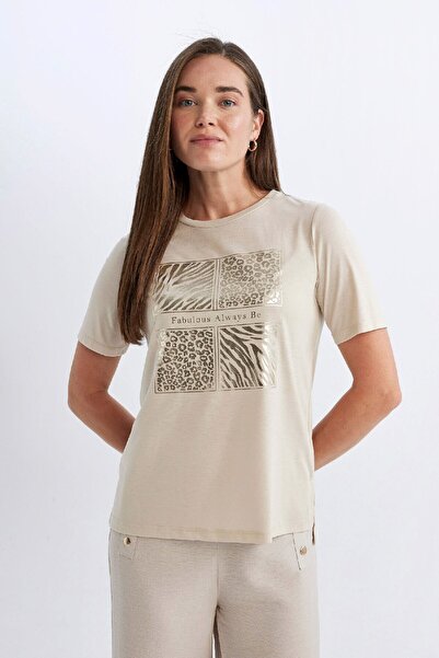 DeFacto Μπλουζάκι με κοντό μανίκι με κανονική εφαρμογή C9419AX24SM