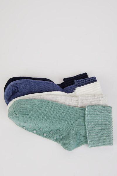 DeFacto Baby Boy Seamless 5-Piece Cotton Long Socks C9114A5Ns