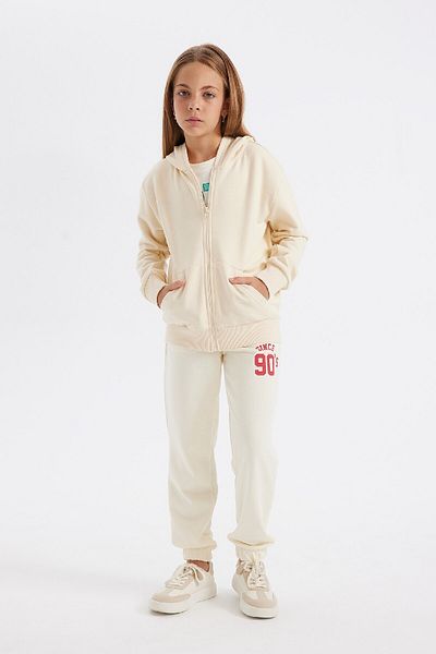 DeFacto School Cardigan for Girls - Solid Hood, Zipper and Pocket C8110A824Au