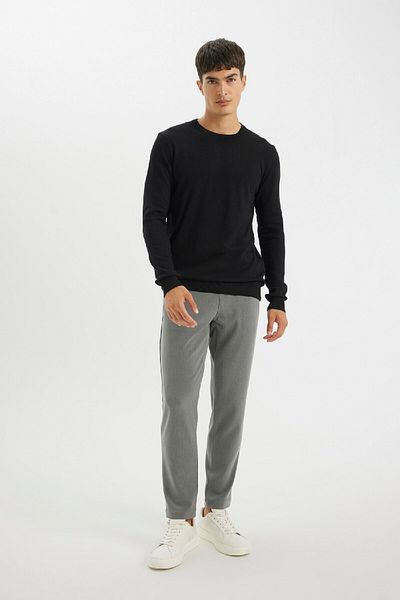 DeFacto Standard Fit Κανονική κοπή Crew Neck Basic μονόχρωμο πλεκτό Άνετο πουλόβερ A5268ax24au
